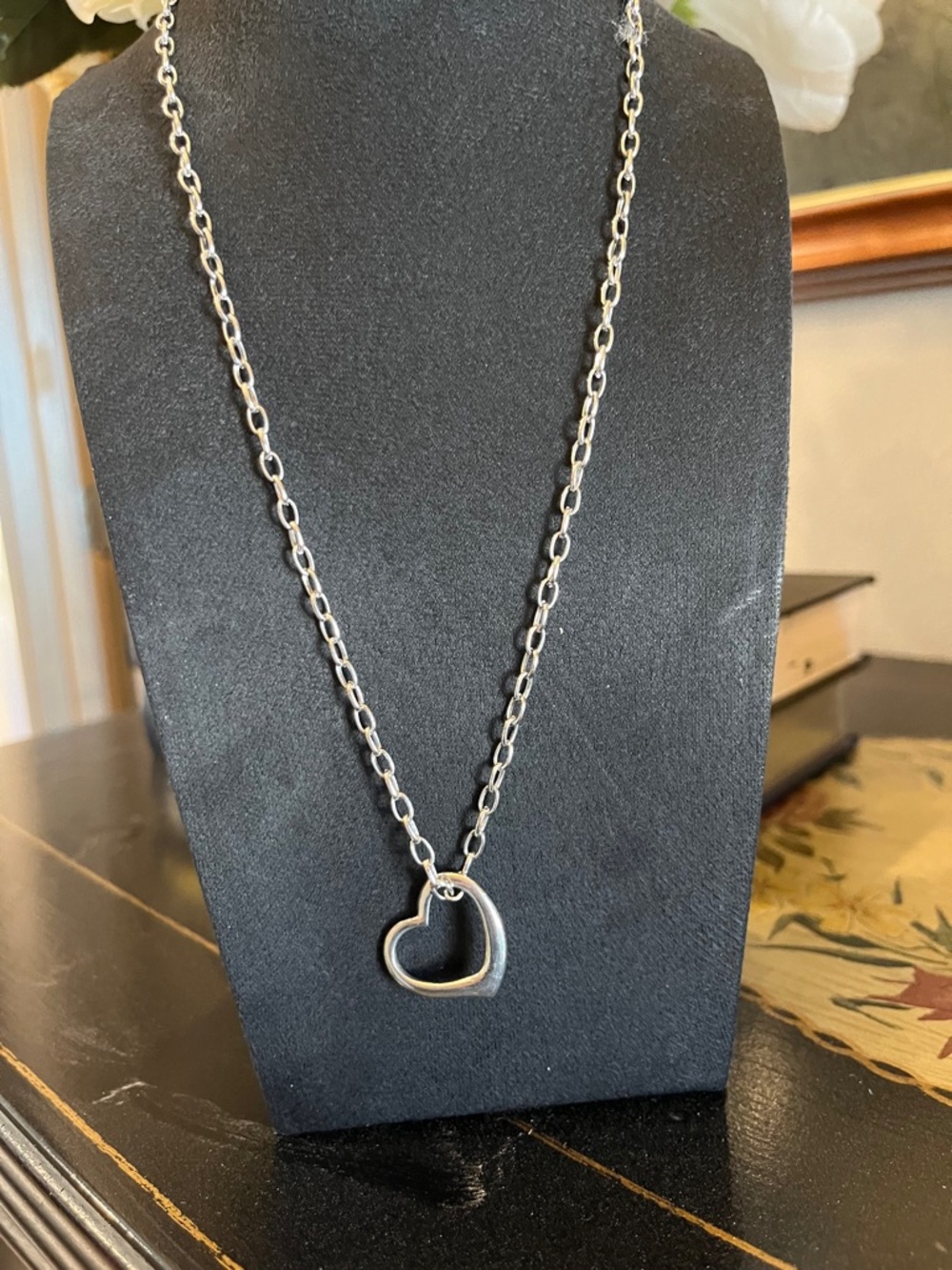 Silver Heart Pendant Necklace - Women Jewelry